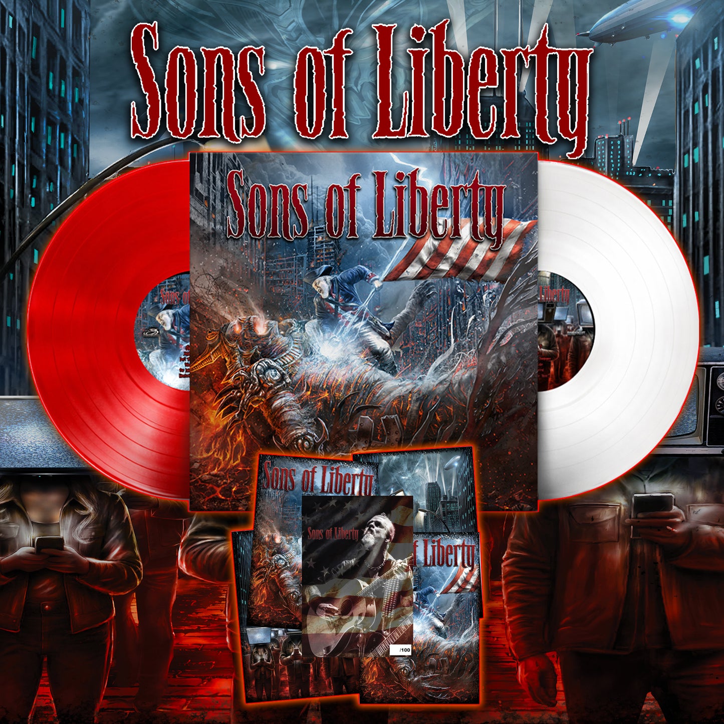 LIMITED TO 100 WORLDWIDE - Sons of Liberty (Thought Crimes Volumes 1 & 2) Merchstore Exclusive Vinyl & Signed Photo