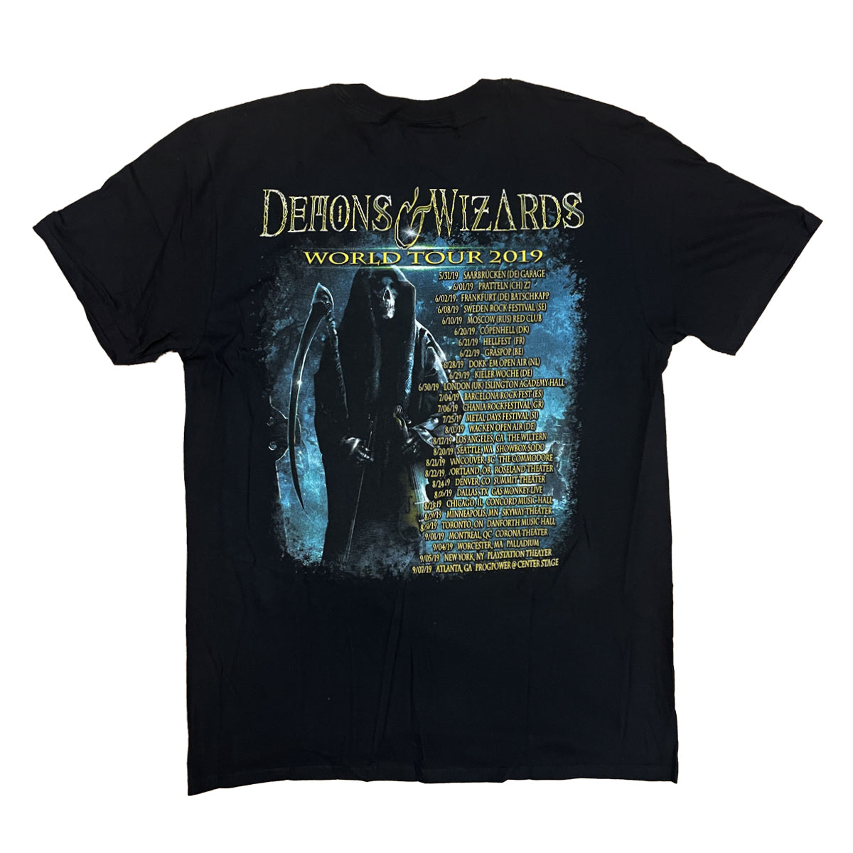 DEMONS & WIZARDS The Fiddler 2019 Tour Dateback T-Shirt